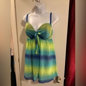 Cacique Blue and Green Ombre Chemise